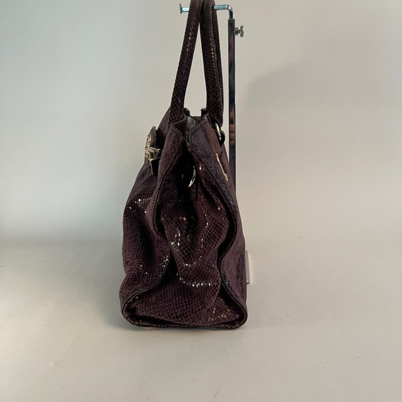 Michael Kors Purple Snake Skin Pattern Double Pocket Handbag - Picture 4 of 14